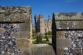 Courtyard View from the Battlements at Arundel Castle Royalty Free Stock Photo