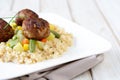 Couscous and meat balls Royalty Free Stock Photo