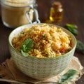 Couscous with shrimps and vegetables