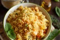 Couscous with shrimps and vegetables