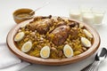 Moroccan couscous with chicken and caramelized Onions