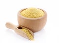 Couscous in wooden bowl Royalty Free Stock Photo