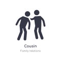 cousin icon. isolated cousin icon vector illustration from family relations collection. editable sing symbol can be use for web