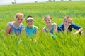 Cousins in wheat field Royalty Free Stock Photo