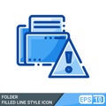 Coution folder in filled line style icon Royalty Free Stock Photo