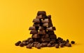 Couverture Chocolate against Yellow Generative Ai Royalty Free Stock Photo