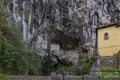 Chapel dedicated to the Santina in holy cave of Covadonga Asturias, Spain Royalty Free Stock Photo