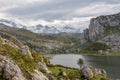 Covadonga Lakes in Picos de Europa National Park, Asturias, Spain. Royalty Free Stock Photo