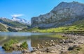 Scenic view in Covadonga, Asturias, northern Spain Royalty Free Stock Photo