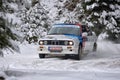 COVASNA, ROMANIA - January 16: Unknown pilots competing in Winter Rally Covasna 2016