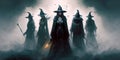 Coven of witches in the mist Generative AI