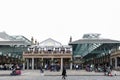 Covent Garden Market surrounded by historical buildings, theatres and entertainment facilities in Westminster City, Greater London