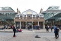 Covent Garden Market surrounded by historical buildings, theatres and entertainment facilities in Westminster City, Greater London