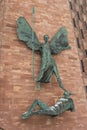 COVENTRY, ENGLAND, UK - 3rd March 2018: St Michael and the Devil sculpture by famous artist Jacob Epstein at Coventry