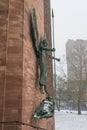 COVENTRY, ENGLAND, UK - 3rd March 2018: St Michael and the Devil sculpture by famous artist Jacob Epstein at Coventry