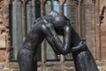 Coventry, Warwickshire, UK, June 27th 2019, reconciliation memorial sculpture at the Cathedral Church of Saint Michael