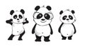 Cute panda bear vector illustration Black and white Royalty Free Stock Photo