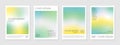 Cover templates set with gradient background in green, yelllow, blue colors.