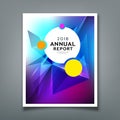 Cover Annual report abstract blue geometric layout design