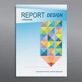 Cover Annual report, colorful pencil design, vector