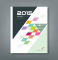 Cover annual report colorful square pattern bevel geometric