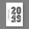 Cover Annual Report numbers 2019, modern design black on white b