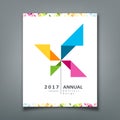 Cover Annual report, turbine origami paper Royalty Free Stock Photo