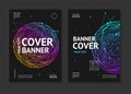 Cover Banner Card Music Placard Set with Abstract Sphere Design Concept. Vector