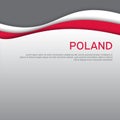 Cover, banner in national colors of Poland. Abstract waving poland flag. Paper cut style. Patriotic cover, business booklet, flyer