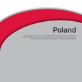 Cover, banner in national colors of Poland. Abstract waving poland flag. Paper cut style. Patriotic cover, business booklet, flyer