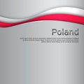 Cover, banner in national colors of Poland. Abstract waving poland flag. Paper cut style. Patriotic cover, business booklet, flyer