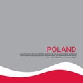 Cover, banner in national colors of Poland. Abstract waving poland flag. Simple flat style. Patriotic cover, business booklet