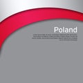 Cover, banner in national colors of Poland. Abstract waving poland flag. Paper cut style. Patriotic cover, business booklet, flyer