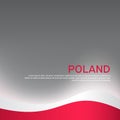 Cover, banner in national colors of Poland. Abstract waving poland flag. Patriotic cover, business booklet, flyer. National polish