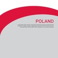 Cover, banner in national colors of Poland. Abstract waving poland flag. Simple flat style. Patriotic cover, business booklet