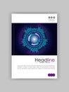 Cover design HUD in A4 futuristic circles. Vector.