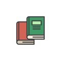 Cover books filled outline icon