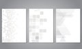 Cover and brochure template with grey geometry background. Business concept for layout, brochure, flyer, annual report, magazine,