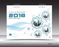 Cover calendar 2018 template, business brochure flyer Royalty Free Stock Photo