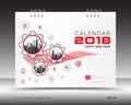 Cover calendar 2018 template, red book cover Royalty Free Stock Photo