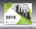 Cover calendar 2018 template. Green book layout. business brochure flyer design. advertisement. booklet. Royalty Free Stock Photo