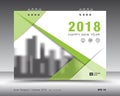 Cover calendar 2018 template. Green book layout. business brochure flyer design. advertisement. booklet Royalty Free Stock Photo