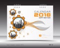 Cover calendar 2018 template, orange book cover Royalty Free Stock Photo