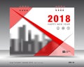 Red Cover calendar 2018 template, catalog layout Royalty Free Stock Photo