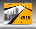 Cover calendar 2018 template. Yellow cover layout. business brochure flyer design. Royalty Free Stock Photo