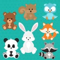 Cute animals clipart, vector, isolated Royalty Free Stock Photo