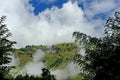 Cover clouds green mount with white & blue sky in Manali