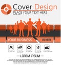 Cover design businessman simple flyer orange