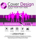 Cover design businessman simple flyer violet