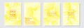 splash abstract colorful background template set collection yellow color, watercolor style Royalty Free Stock Photo